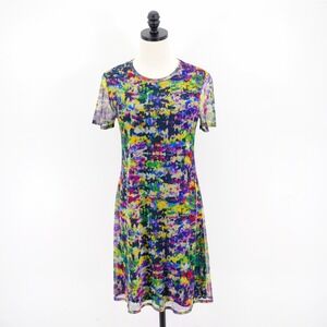 Desigual Morocco‎ Medium Rainbow Lined Trapeze Casual Dress Rainbow Short Sleeve